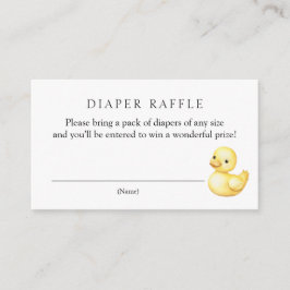 Tarjeta De Recepción Yellow Duck Diaper Raffle Baby Shower