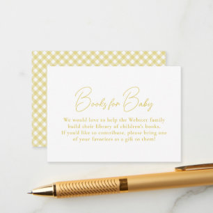 Tarjeta De Recepción Yellow gingham libros sencillos y lindos para la d
