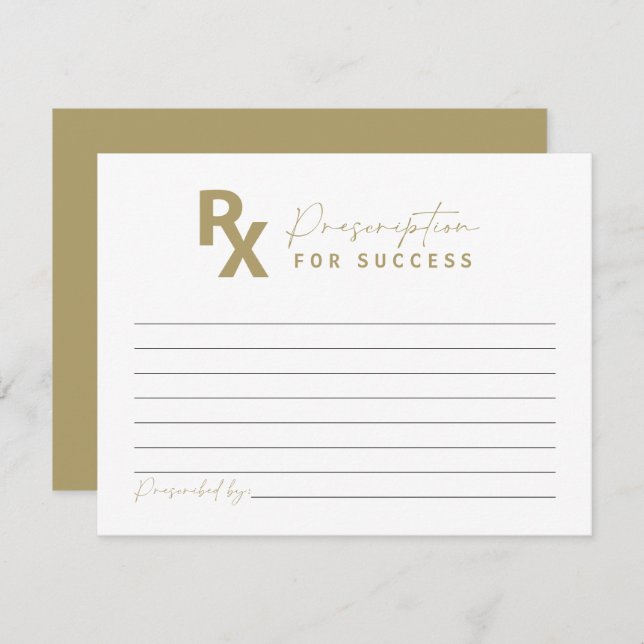 Tarjeta De Recepción Yellow Gold Nurse Graduation Advice Card (Anverso / Reverso)