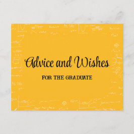 Tarjeta De Recepción Yellow Math Graduation Party Advice for Graduate