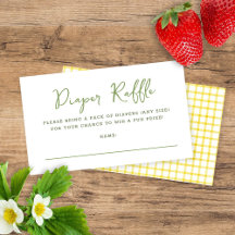 Yellow & Sage Watercolor Diaper Raffle Baby Shower