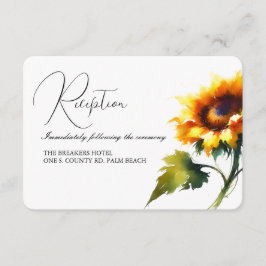 Tarjeta De Recepción Yellow Sunflower Wedding Insert Card