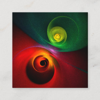 Tarjeta De Recepción Yin Verde Rojo Yang Patrón de arte abstracto moder