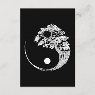 Tarjeta De Recepción Yin Yang Bonsai Tree Budismo japonés Zen