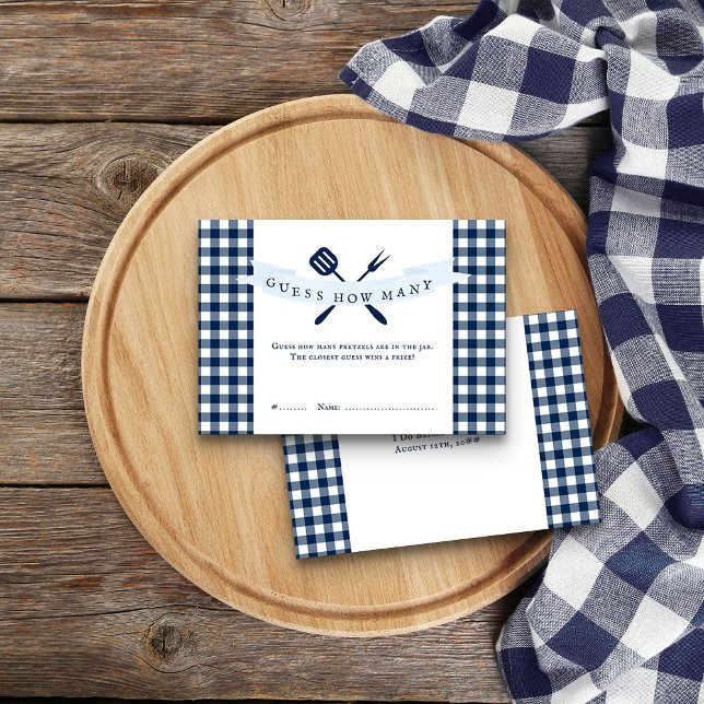 Tarjeta De Recepción Yo hago barbacoa ducha de novias adivino cuántas c (Guess How Many Game cards from my Rustic Farmhouse BBQ Bridal Shower)