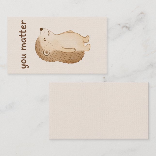 Tarjeta De Recepción You Matter Hedgehog Gift Enclosure Card (Anverso / Reverso)