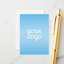 Tarjeta De Recepción Your Logo & Modern Simple Ombre | Light Blue