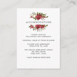 Tarjeta De Recepción Yuletide | Alojamiento en Hotel BODA de Poinsettia