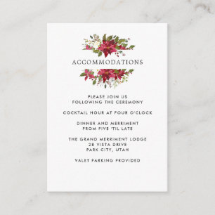 Tarjeta De Recepción Yuletide Alojamiento en Hotel BODA de Poinsettia