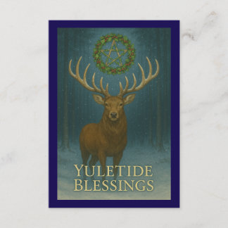 Tarjeta De Recepción Yuletide Blessings Stag Enclosure Card