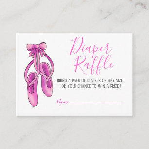 Tarjeta De Recepción Zapatos de Ballerina Rosa   Baby Shower Diaper Raf