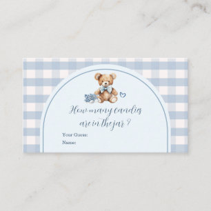 Tarjeta De Recepción Zapatos de bebé a cuadros Bearly Wait Baby Cuántas