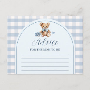 Tarjeta De Recepción Zapatos de bebé a cuadros Bearly Wait Consejos par