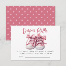 Tarjeta De Recepción Zapatos para bebés | Chica Rosa Baby Shower Diaper