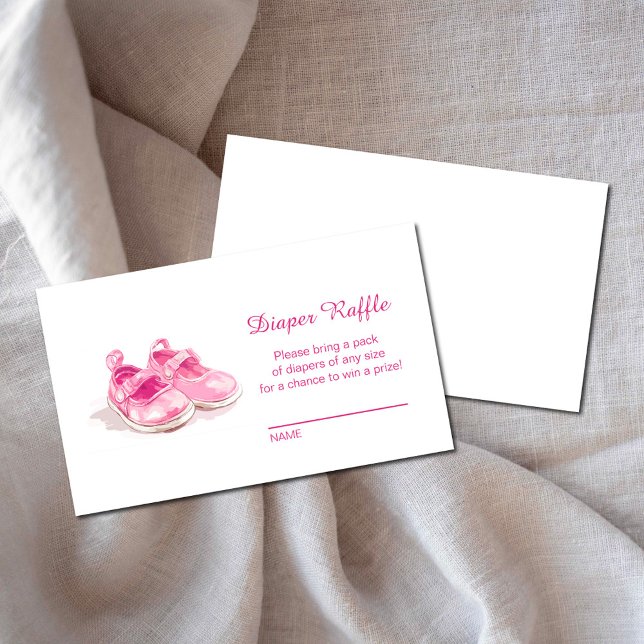Tarjeta De Recepción Zapatos rosados Baby Shower Diaper Raffle (Subido por el creador)