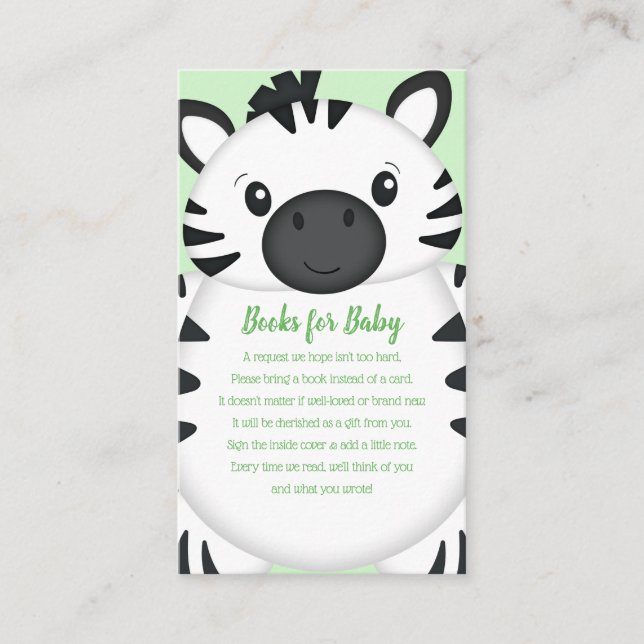 Tarjeta De Recepción Zebra Baby Shower (Anverso)