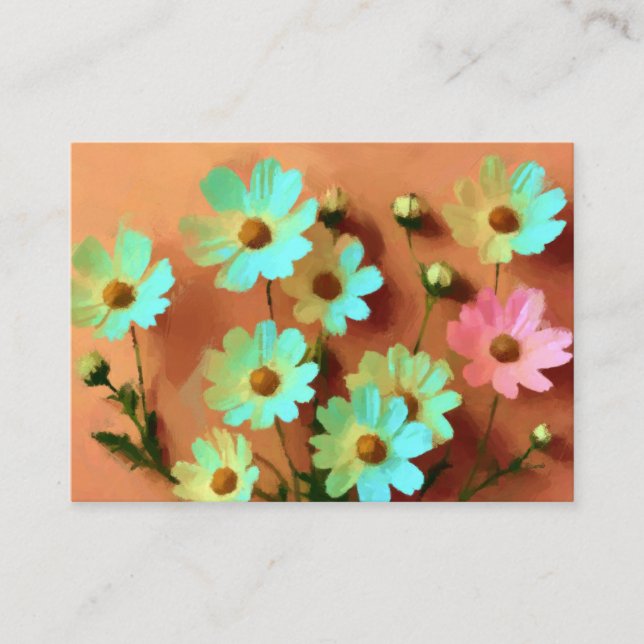 Tarjeta De Recepción Zinnia Elegans Flores (Anverso)
