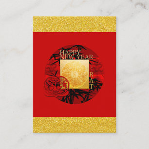 Tarjeta De Recepción Zodiac Yin Yang Bamboo Chino Rat Year 2020 Enc C