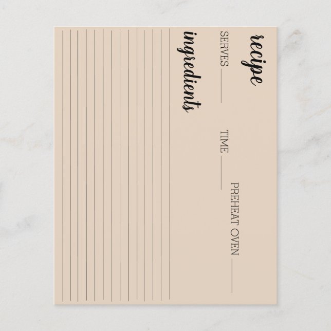 Tarjeta de receta (Anverso)