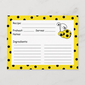 Tarjeta de receta amarilla de aguafilosidad Tentty