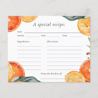 Tarjeta de receta Aperol Spritz Watercolor Bridal 