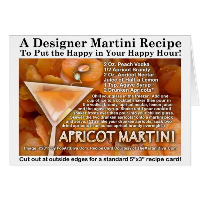 Tarjeta de receta Apricot Martini (Anverso (Horizontal))