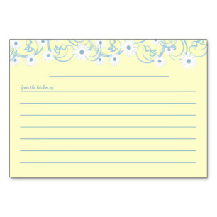 Tarjeta de Receta Azul Daisy Garden