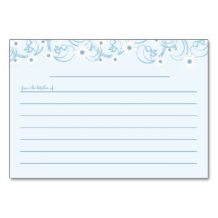 Tarjeta de Receta Azul Daisy Garden