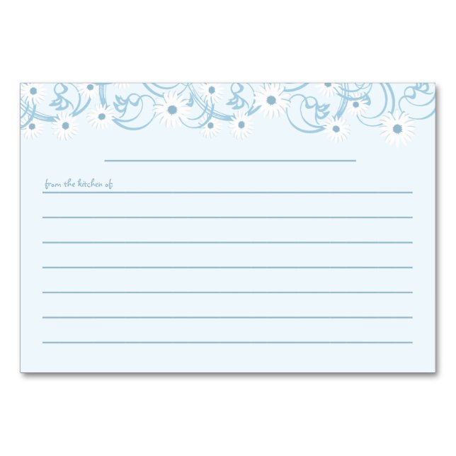 Tarjeta de Receta Azul Daisy Garden (Anverso)