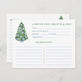 Tarjeta De Receta Azul Y Verde Para La Ducha De No