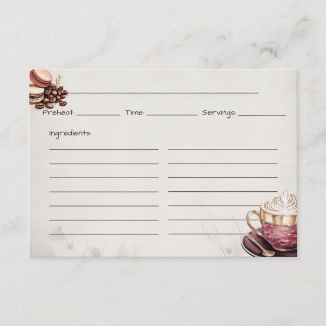 Tarjeta de receta básica Café Crémeux (Anverso)