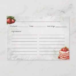 Tarjeta de receta básica de fresa dulce de fresa