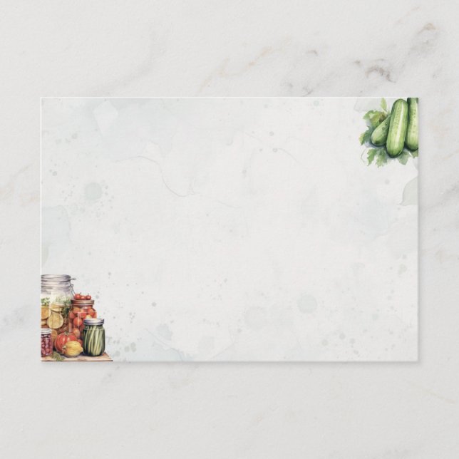 Tarjeta de receta básica en blanco para Pickle Jar (Anverso)