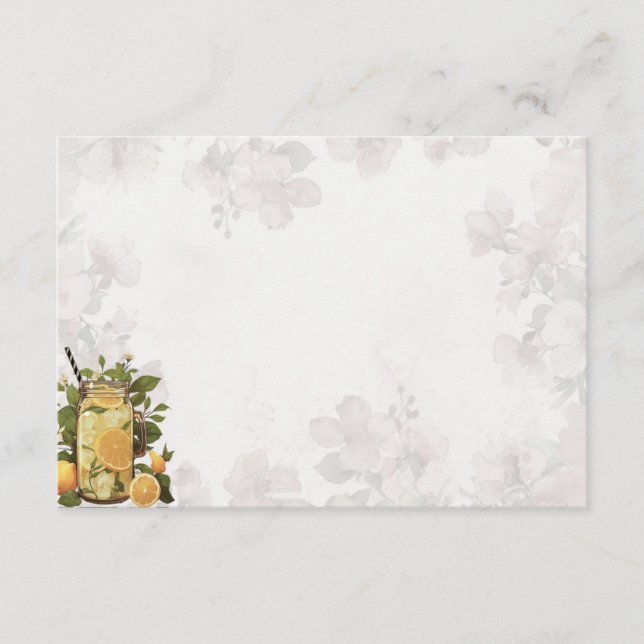 Tarjeta de receta básica en blanco rosa de Lemonad (Anverso)