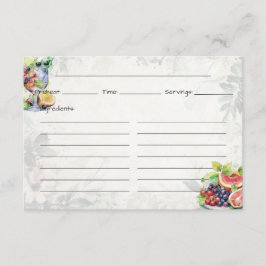 Tarjeta de receta básica para ensalada de frutas
