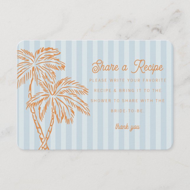 Tarjeta de receta Blue Palm Springs Pastel Beach S (Anverso)