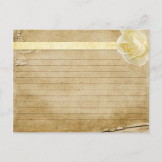 Tarjeta de receta boda Crema vintage Rosa