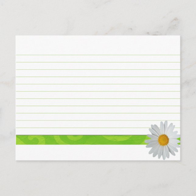 Tarjeta de receta boda Daisy brillante (Anverso)