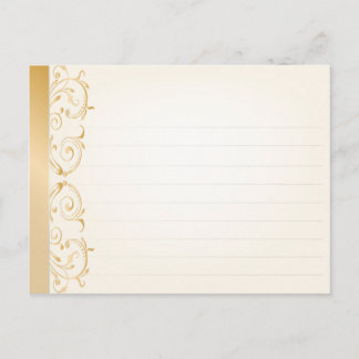 Tarjeta de receta boda de oro y plata