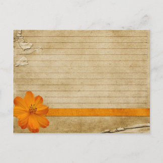 Tarjeta de receta boda Flor Naranja de cosecha