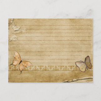 Tarjeta de receta boda Mariposa vintage
