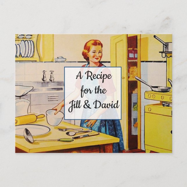 Tarjeta de receta Boda retro (Anverso)
