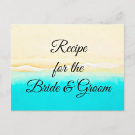 Tarjeta de Receta Boda Temático Ocean Shore Beach