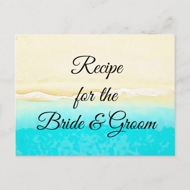 Tarjeta de Receta Boda Temático Ocean Shore Beach (Anverso)