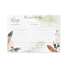 Tarjeta de Receta Boho para Ducha de Novias