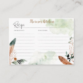 Tarjeta de Receta Boho para Ducha de Novias
