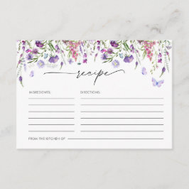 Tarjeta de Receta Boho Wildflower Butterfly