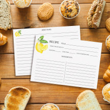 Tarjeta de receta botánica Citrus Lemon