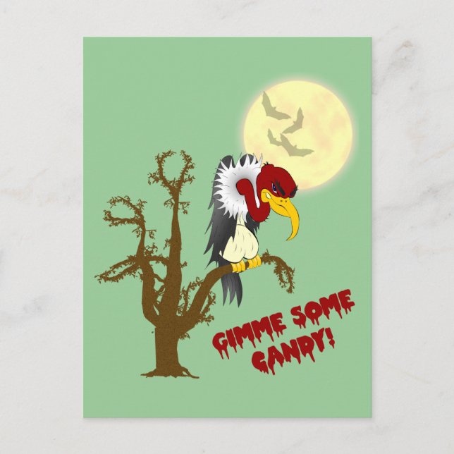 Tarjeta de receta Buzzard de Halloween (Anverso)