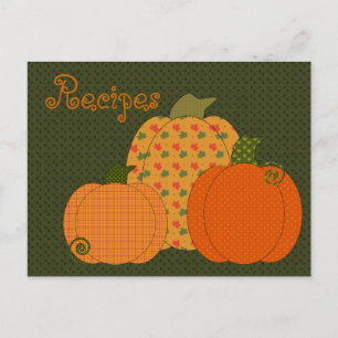 Tarjeta de receta Calico Pumpkin Trio